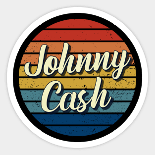 Johnny Cash Vintage Retro Circle Sticker